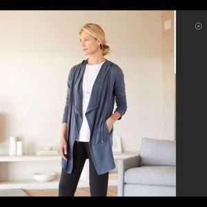 Pure J. Jill Luxe Tencel Hooded Drape Cardigan HK